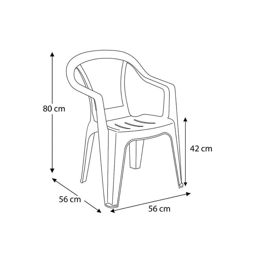 Cadeira Plástica Empilhável Oggi Branca Pisani - 3
