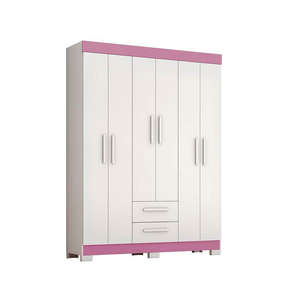 Guarda-roupa Nt 6015 Branco Com Rosa - Notavel - 2