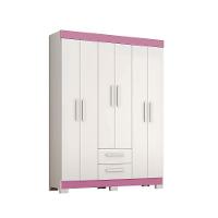 Guarda-roupa Nt 6015 Branco Com Rosa - Notavel - 2