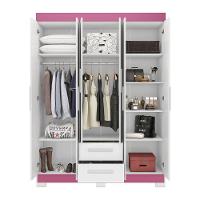 Guarda-roupa Nt 6015 Branco Com Rosa - Notavel - 5