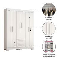 Guarda-roupa Nt 6015 Branco Com Rosa - Notavel - 6