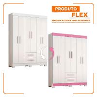 Guarda-roupa Nt 6015 Branco Com Rosa - Notavel - 7