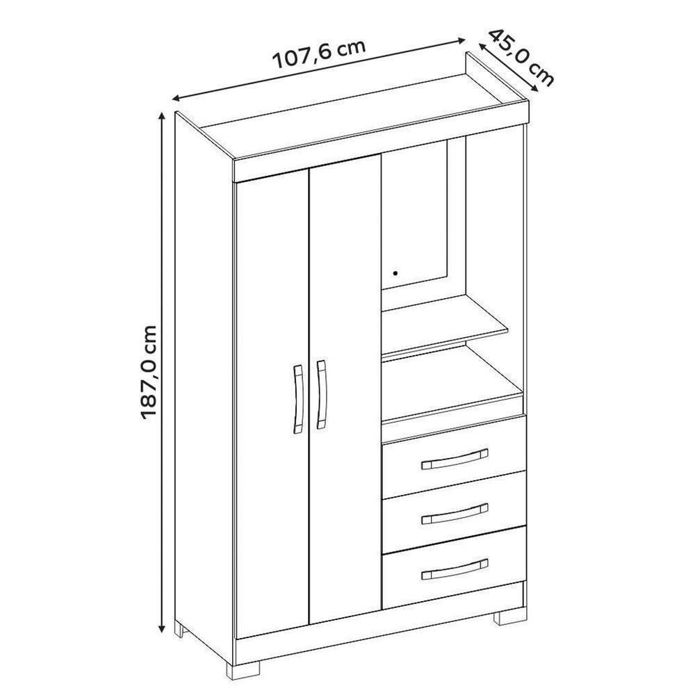 Guarda-roupa Nt 6020 Freijo Com Off White - Notavel - 7