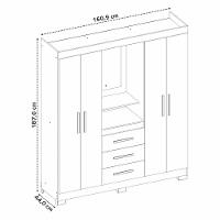 Guarda-roupa 4 Portas Nt 5015 Branco - Notável - 8