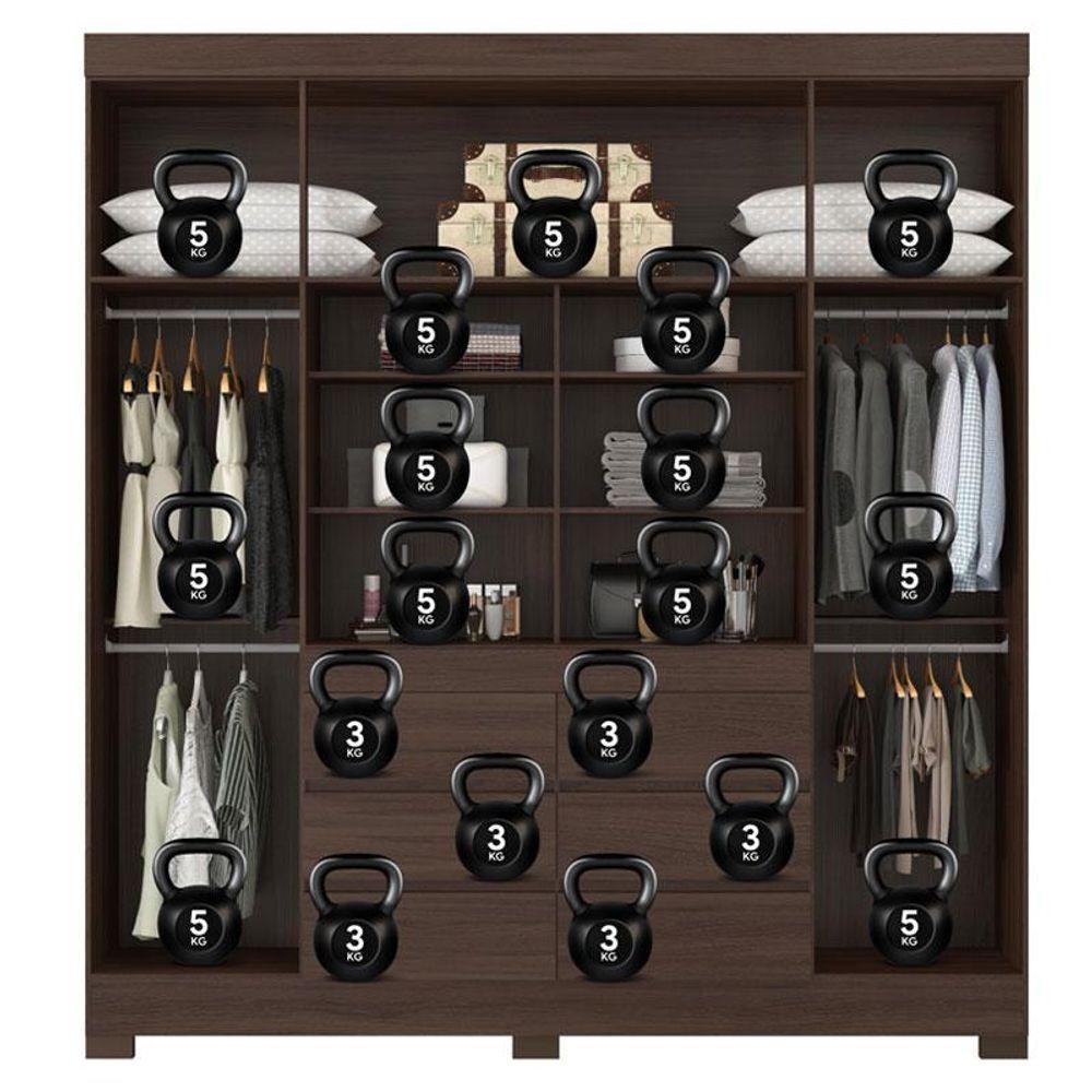 Guarda Roupa Casal Cádis Café Touch - Demóbile - 4