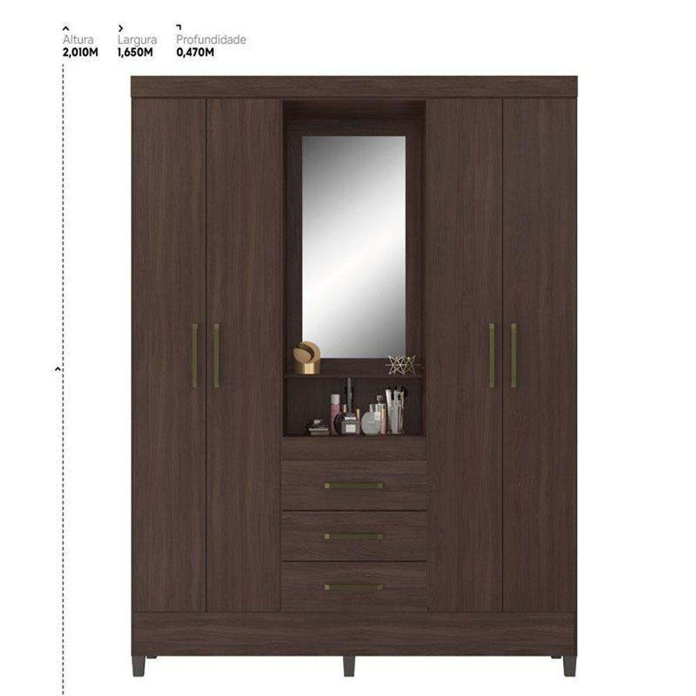 Guarda Roupa Casal Capelinha Persia Café - Demóbile - 1