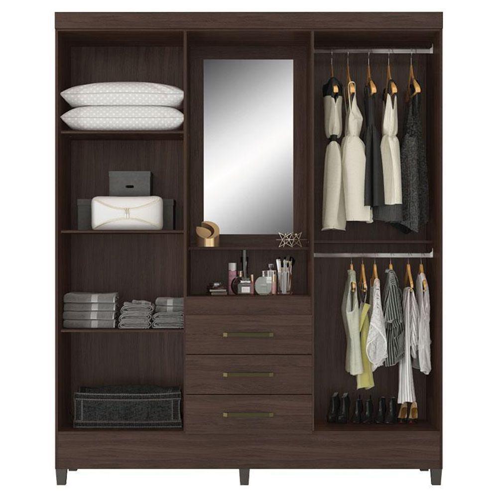 Guarda Roupa Casal Capelinha Persia Café - Demóbile - 3