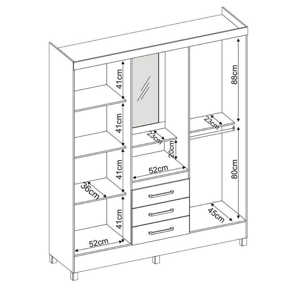 Guarda Roupa Casal Capelinha Persia Café - Demóbile - 5
