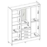 Guarda Roupa Casal Capelinha Persia Café - Demóbile - 5