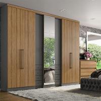 Guarda Roupa Casal Absolut Plus Glass 7 Portas Grafite Almendra Acetinado - Thb - 4