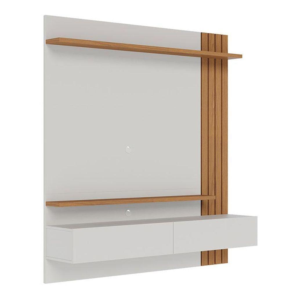 Painel Para Tv Home Suspenso Juriti 1.5 Off White Matte Freijó Com Mesa De Centro Jeri Off White Freijó - Colibri - 2