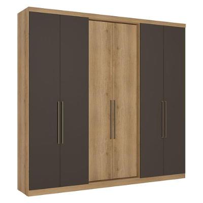 Guarda Roupa Casal Passione Ultra 6 Portas Capuccino Cacau Acetinado - Thb