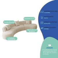 Kit Sofá Modular 4 Lugares 360cm Moderno Curvo Orgânico Duna Bouclé Bege