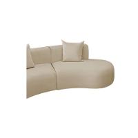 Kit Sofá Modular 4 Lugares 360cm Moderno Curvo Orgânico Duna Bouclé Bege - 5