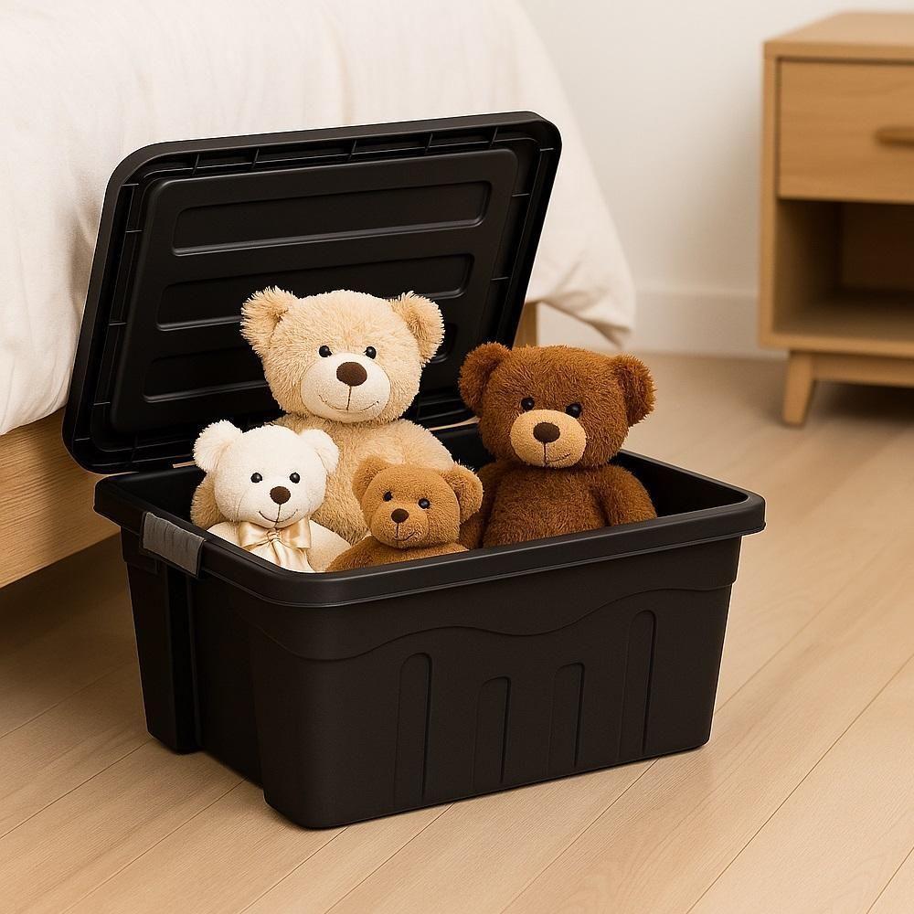 Caixa Organizadora Mudanca Rodinhas 31 Litros Maleta Grande Carrinho Container Empilhavel Multiuso Porta Alimentos Brinq - 2