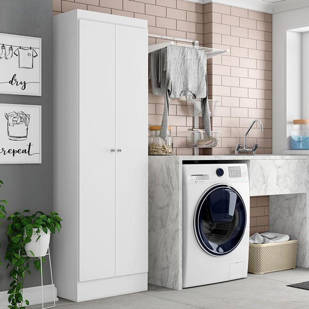 Armário Multiuso 2 Portas Space Branco Acetinado - Thb - 4