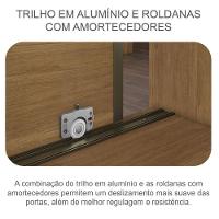 Guarda Roupa Casal Atlanta 3 Portas 8 Gavetas Com Espelho Cumaru 23 - Novo Horizonte