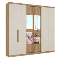 Guarda Roupa Casal Passione Ultra Glass 6 Portas Capuccino Off White Acetinado - Thb - 1