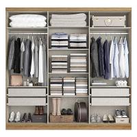 Guarda Roupa Casal Passione Ultra Glass 6 Portas Capuccino Off White Acetinado - Thb - 2
