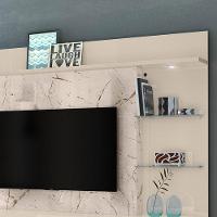 Estante De Tv 55 Pol 182cm Com Pé Para Sala Elaris Calacata-off White M20 - D'rossi
