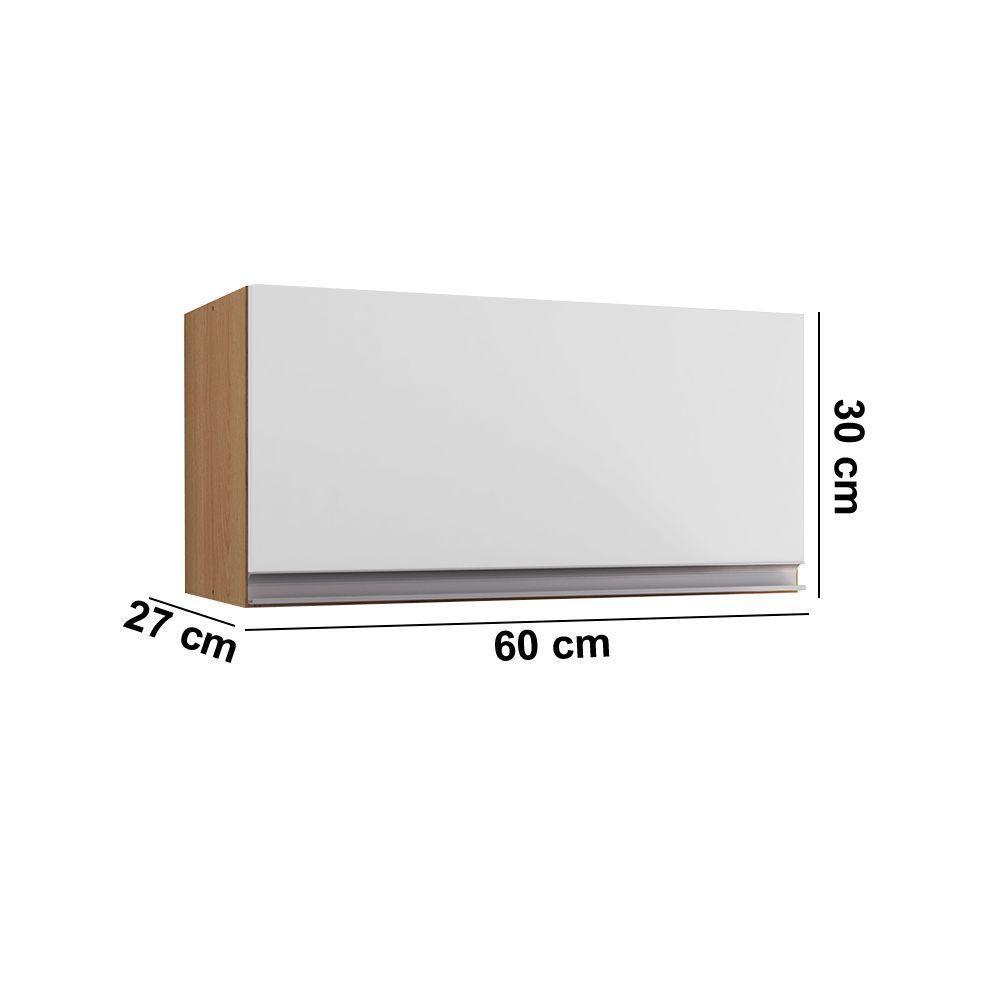 Armário Cozinha Aéreo Geladeira 60cm Basculante Leticia A01 - D'rossi Amendoa E Branco - 3