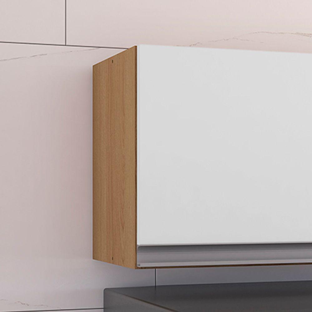 Armário Cozinha Aéreo Geladeira 60cm Basculante Leticia A01 - D'rossi Amendoa E Branco - 4