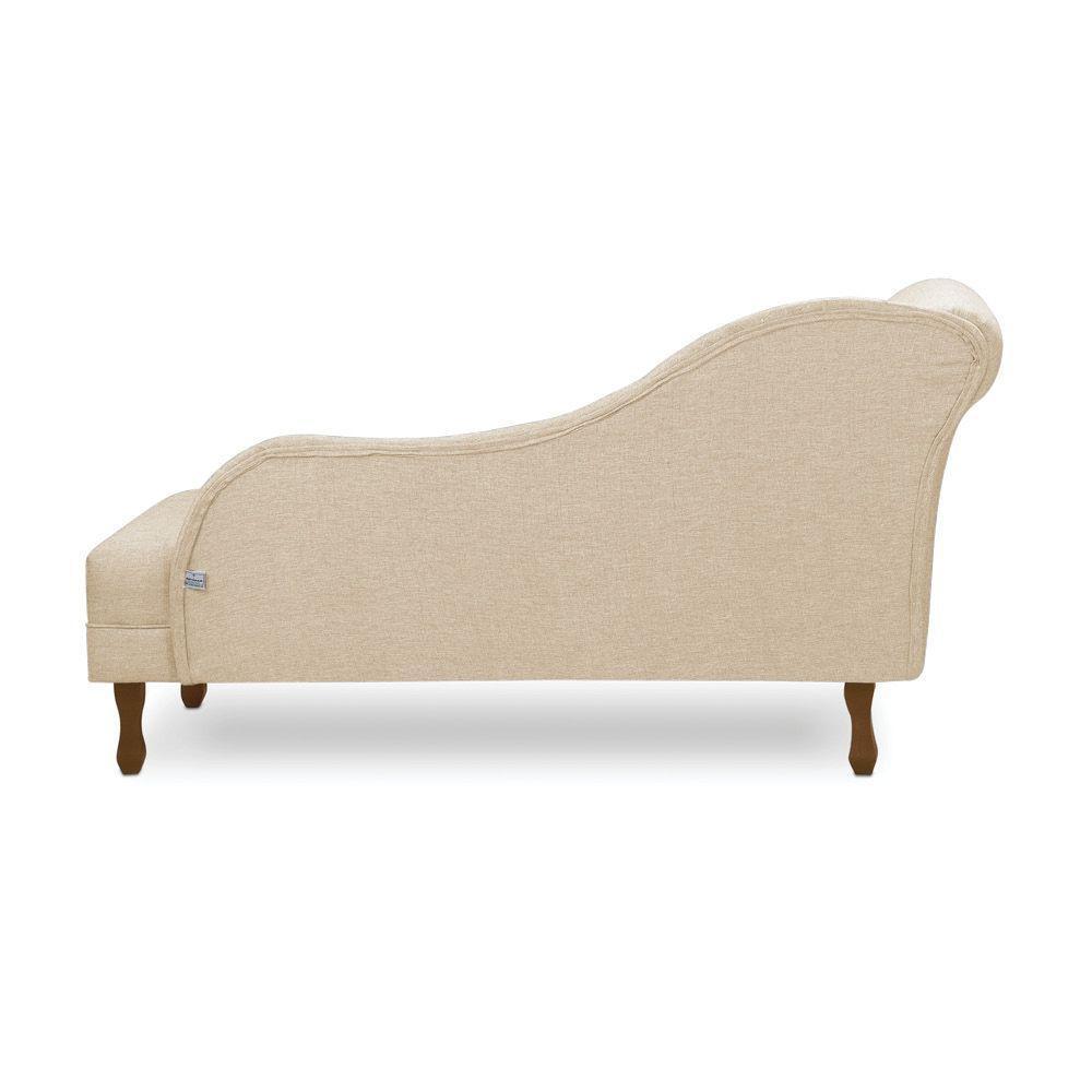 Divã Recamier Pés Retrô Medelin 150cm Linho E03 - D'rossi Bege - 6