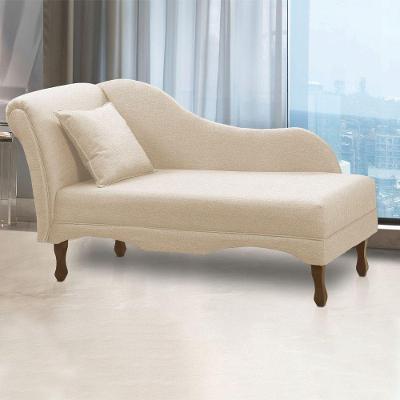 Divã Recamier Pés Retrô Medelin 150cm Linho E03 - D'rossi Bege
