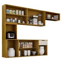 Armário De Cozinha Suspenso Completo Aéreo 8 Portas 1 Gaveta Mdp Compacto Espaço Cinza