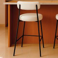 Banqueta Cozinha Alta Com Encosto Industrial Preto Londres Pu D03 - D'rossi Branco - 1