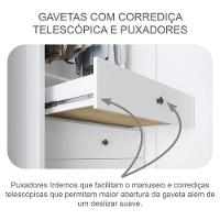 Guarda Roupa Casal Atlanta 3 Portas 8 Gavetas Neve Com Espelho - Novo Horizonte - 6