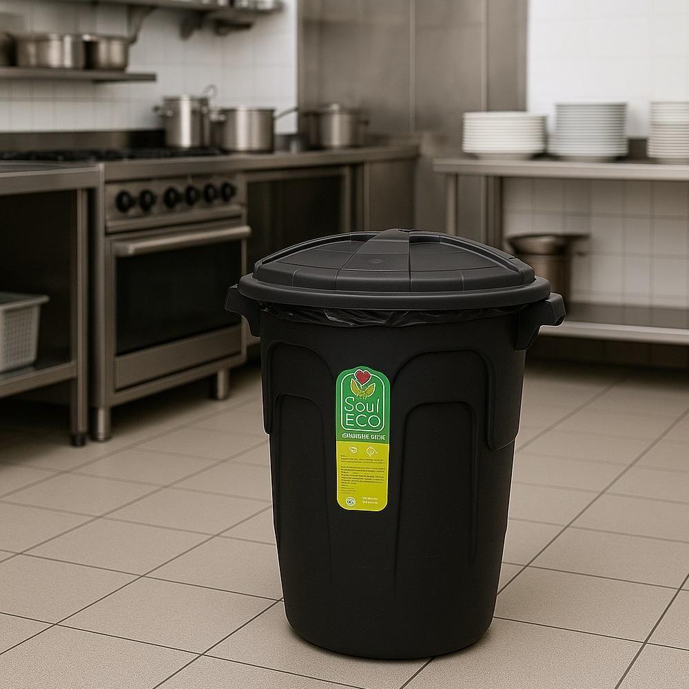 Lixeira Grande 30 Litros Cesto Lixo Coleta Seletiva Redonda 30l Com Tampa Alca Balde Organizador Roupa Multiuso Casa Com - 3