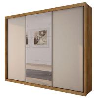 Guarda Roupa Casal Palazzo 3 Portas 6 Gavetas Cumaru 25 Fendi Com Espelho - Novo Horizonte - 1