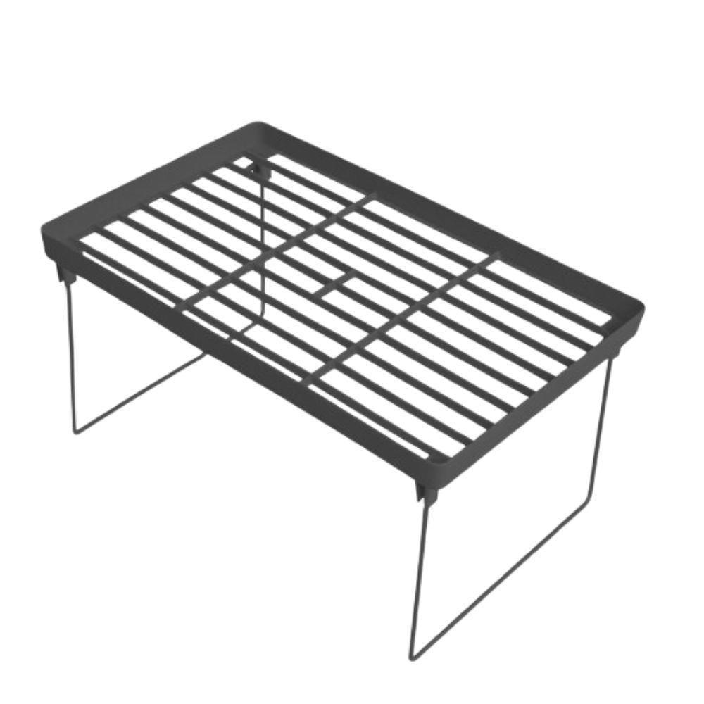 Estante Empilhavel Dobravel Sapateira Multifuncional Porta Objetos Ajustavel Cozinha Pia Banheiro Armario Cinza - 3