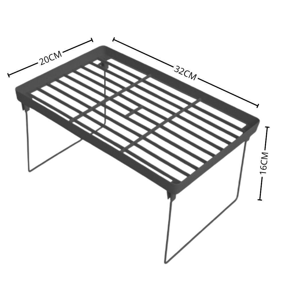 Estante Empilhavel Dobravel Sapateira Multifuncional Porta Objetos Ajustavel Cozinha Pia Banheiro Armario Cinza - 8