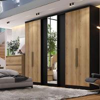 Guarda Roupa Casal Selecto Glass 7 Portas Preto Capuccino Acetinado - Thb - 4