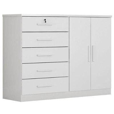 Cômoda Sapateira Seul 4 Gavetas em MDP MDF com Puxador Branco Fosco