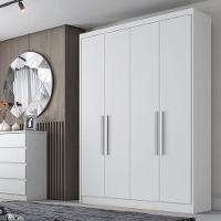 Guarda Roupa Solteiro Sevilha 4 Portas 3 Gavetas Neve Com Nicho - Novo Horizonte - 8