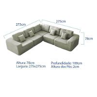 Kit Sofá Modular 5 Lugares Moderno Curvo Orgânico Adapt Bouclé - Amarena Móveis Verde Oliva - 5