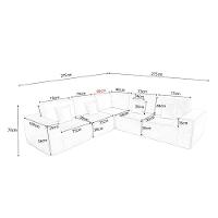 Kit Sofá Modular 5 Lugares Moderno Curvo Orgânico Adapt Bouclé - Amarena Móveis Verde Oliva - 7