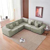 Kit Sofá Modular 5 Lugares Moderno Curvo Orgânico Adapt Bouclé - Amarena Móveis Verde Oliva - 10