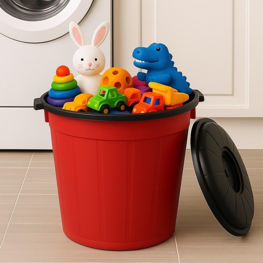 Lixeira Coleta Seletiva 61 Litros Gigante Cesto De Lixo Grande Container Multiuso Casa Condominio Mudança Organizador Lo - 3