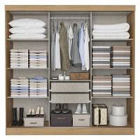 Guarda Roupa Casal Vision 3 Portas Capuccino Cacau Off White Flex Acetinado - Thb