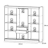 Guarda Roupa Casal Vision 3 Portas Capuccino Cacau Off White Flex Acetinado - Thb - 5