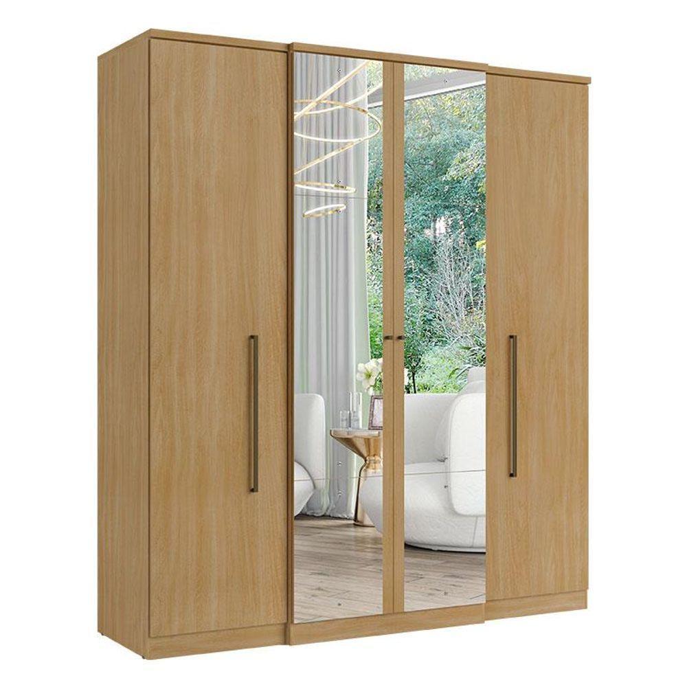 Guarda Roupa Casal Splendore Plus Glass 4 Portas Nogal Acetinado - Thb - 1