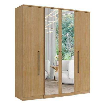 Guarda Roupa Casal Splendore Plus Glass 4 Portas Nogal Acetinado - Thb
