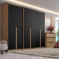 Guarda Roupa Casal Valência 6 Portas Capuccino Preto Acetinado - Thb - 3