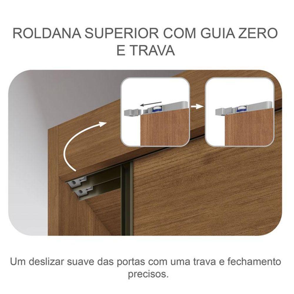 Guarda Roupa Casal Sonetto 3 Portas 6 Gavetas Cumaru 23 Com Espelho - Novo Horizonte - 4