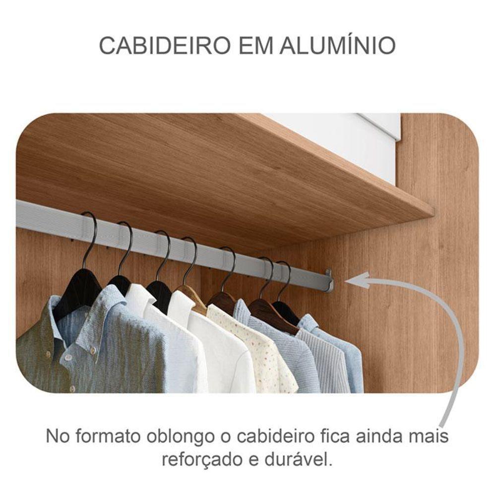 Guarda Roupa Casal Sonetto 3 Portas 6 Gavetas Cumaru 23 Com Espelho - Novo Horizonte - 6
