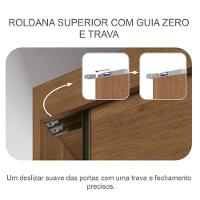 Guarda Roupa Casal Sonetto 3 Portas 6 Gavetas Cumaru 23 Com Espelho - Novo Horizonte